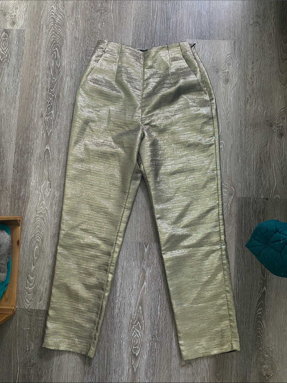 Lovers + Friends Metallic Gold High-Waist Pants